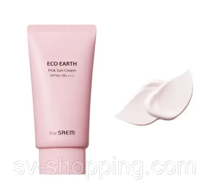 Сонцезахисний крем The Saem Sun Eco Earth Pink Sun Cream SPF50+ PA++++ 50 мл