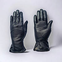 Перчатки кожаные женские на шёлковой подкладке чёрные Pitas 1190_7,5