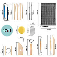 Набір інструментів для ліплення та скульптури 17 в 1 - Професійні гончарні інструменти, фото 2