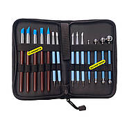 Набір інструментів - 14 шт - для ліплення та скульптури - стеки, силіконові пензлі, дотси, фото 2