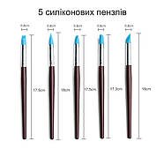 Набір інструментів - 14 шт - для ліплення та скульптури - стеки, силіконові пензлі, дотси, фото 4