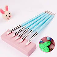 Набір інструментів - 14 шт - для ліплення та скульптури - стеки, силіконові пензлі, дотси, фото 8