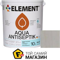 Element Лазурь-антисептик Aqua белый шелковистый глянец 10 л
