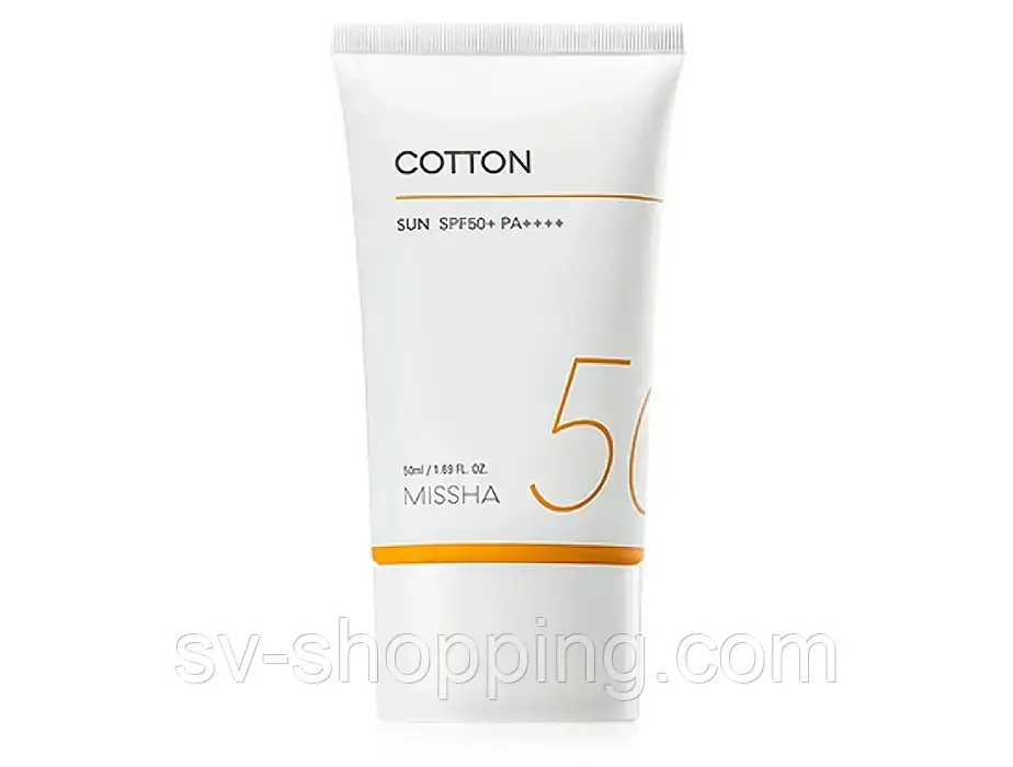 Сонцезахисний крем з оксамитовим фінішем Missha All Around Safe Block Cotton Sun SPF 50+, 50мл