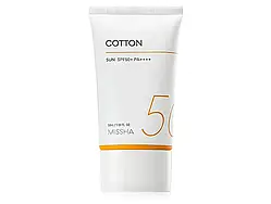 Сонцезахисний крем з оксамитовим фінішем Missha All Around Safe Block Cotton Sun SPF 50+, 50мл