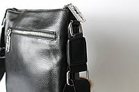 Мужская кожаная сумка-мессенджер Philipp Plein черная хорошее качество
