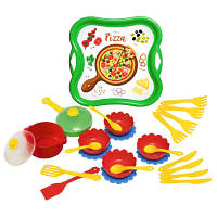 Игровой набор Tigres набор посуды столовый Пицца на подносе 27 элементов желтый (39897) - Вища Якість та