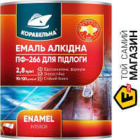 Эмаль Корабельная Эмаль алкидная для пола ПФ-266 красно-коричневый глянец 0.9кг