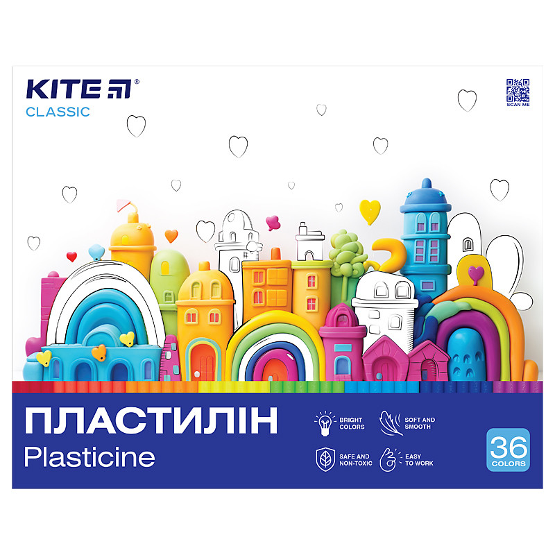 Пластилін восковий Kite Classic K-078, 36 кольорів, 720 г