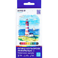 Олівці кольорові акварельні Kite Classic K-1049, 12 шт.