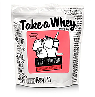 Take-a-whey whey protein 907 г протеин (клубничный милкшейк) хорошее качество