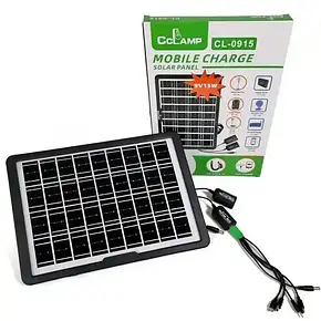 Портативна сонячна панель CCLamp CL-0915 9 V 15 W, Зарядний пристрій із сонячною панеллю 15W, фото 1