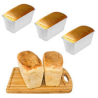 Набір з 3 форм хлібних посилених для випікання хліба цеглинки Л6 алюміній (23.0х11.5х11.5 см)