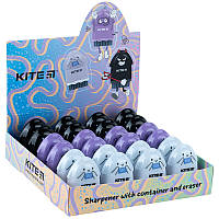 Точилка з контейнером та гумкою Kite Faces K24-365, асорті