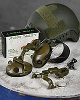 Професійні захисні навушники Silenеta + кріплення чебурашки олива хорошее качество