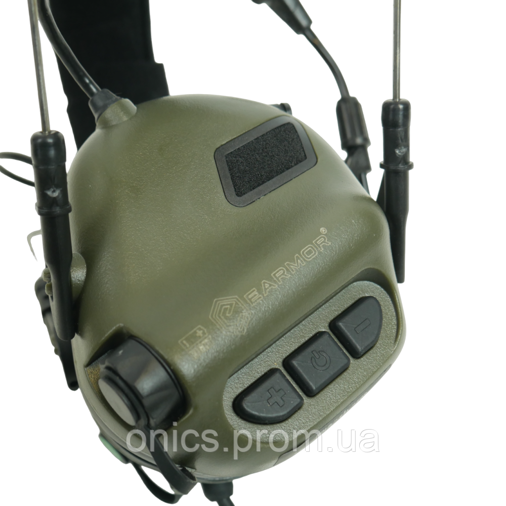 Тактичні активні навушники Earmor M32X MOD4 + кріплення чебурашки олива хорошее качество - фото 1 - id-p2197370319