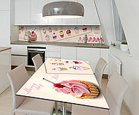 Наклейка 3Д виниловая на стол Zatarga «Карта десертов» 600х1200 мм для домов, квартир, столов AG, код: 6508975