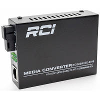 Медиаконвертер RCI 1G, 20km, SC, RJ45, Tx 1550nm standart size metal case RCI502W-GE-20-B d