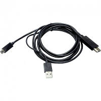 Кабель мультимедийный HDMI to microUSB 11 pin + USB, 1.8m, MHL PowerPlant CA910861 d