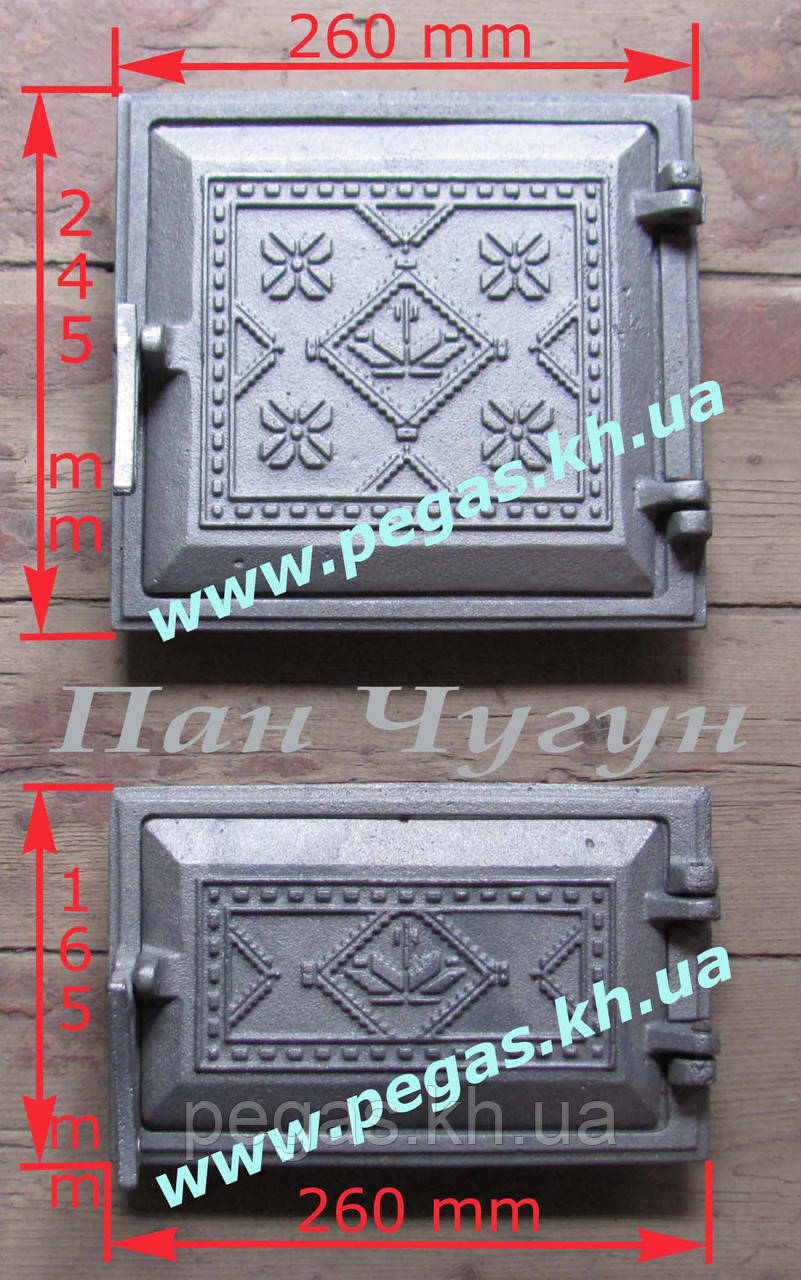 Дверцята пічні чавунні комплект, печі, мангал, барбекю, грубу