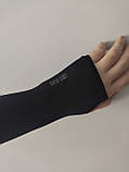 2 пари чорні та блакитні мітенки тонкі, рукавички без пальців з написом Unftd Quen, фото 4