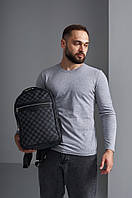Рюкзак Louis Vuitton чорна з сірим клітка хорошее качество