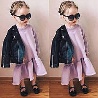 Косуха черная девочке 104-118 см Детская куртка Модная черная косуха детям