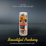 Набір Torx викруток 12шт + намагнічувач-розмагнічувач sdy-84010, фото 3