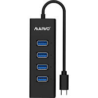 Концентратор Maiwo USB Type-C to 4х USB3.0 cable 15 cm KH304C d