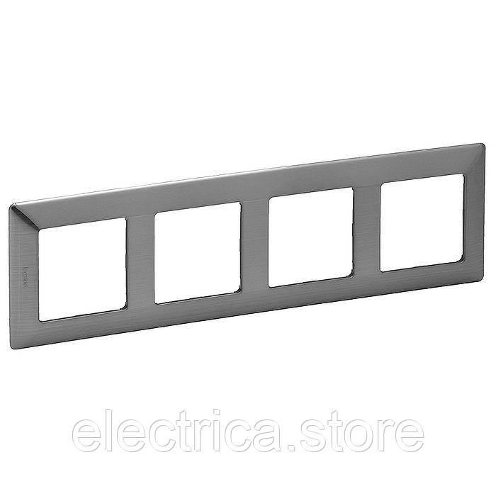 Рамка 4-постовая Valena Life сталь 754154, фото 1