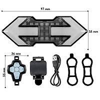 Фонарь велосипедный West Biking YP0701299 габаритный с указанием поворотов sm