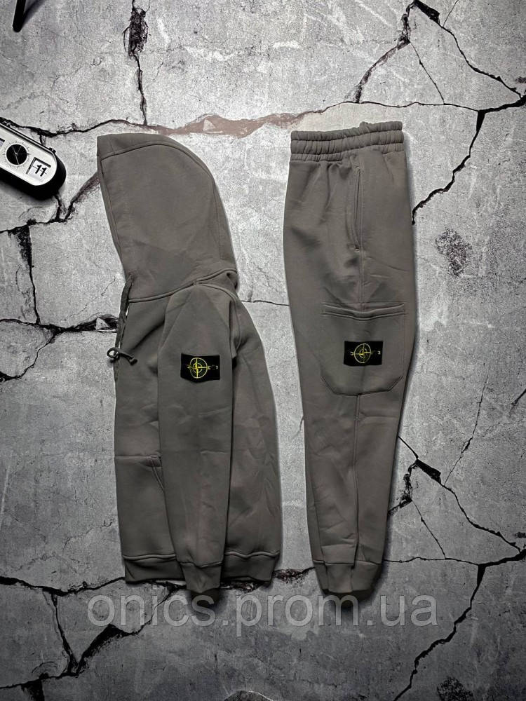 Спортивний костюм сірий зимовий Stone Island cірий хорошее качество - фото 1 - id-p2197414044