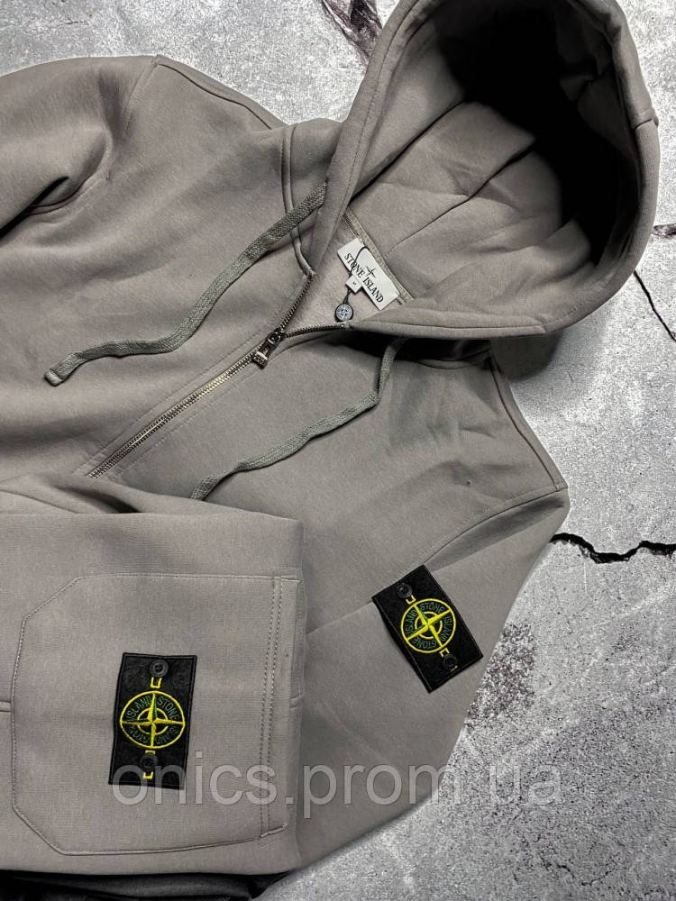 Спортивний костюм сірий зимовий Stone Island cірий хорошее качество - фото 3 - id-p2197414044