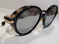 Круглые зеркальные женские солнцезащитные очки в стиле di or