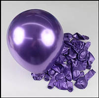 Фіолетовий 25 см хром 50 шт латексні повітряні кульки