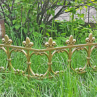 Декоративное ограждение для сада, клумбы. 50×25 см, пластиковый декоративный забор "Корсика" бронза, белый