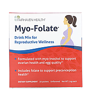 Міо-фолат для фертильності, Myo-Folate, Fairhaven Health, без ароматизаторів, 30 пакетів по 2,4 г (FHH-00225)