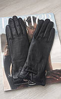 Женские лайковые перчатки black хорошее качество