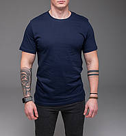 Мужская синяя футболка базовая хлопок XL