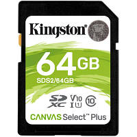 Карта памяти Kingston 64GB SDXC class 10 UHS-I U3 Canvas Select Plus (SDS2/64GB) sn