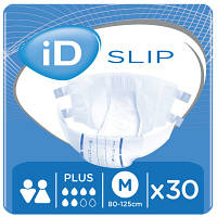 Подгузники для взрослых ID Slip Plus Medium талия 80-125 см. 30 шт. (5411416048176) sn