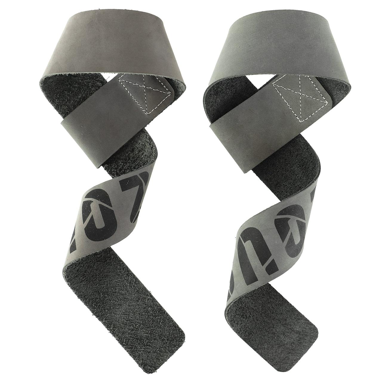 Лямки для станової тяги шкіряні Ezous Leather Lifting Strap B-08 розмір 61х4,5 см Grey, фото 1