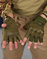 Тактические штурмовые беспалые перчатки mechanix m-pact олива, мужские боевые перчатки усиленные косточки зсу L