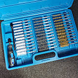 Набір щіток для прочистки каналів (нержавійка, латунь, нейлон) з тримачем, 38елементи ZBTools (zb1085), фото 2