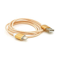 Магнітний кабель USB 2.0/Micro, 1m, 2А, індикатор заряду, тканинне обплетення, знімач, Gold, Blister ( під