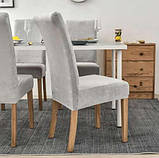 Універсальний Захисний чохол для стільця еластичний , сірий велюр оксамит  Ruhhy 22979 Польща, фото 5