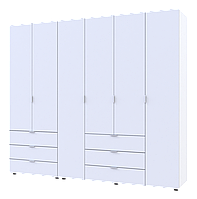 Распашной шкаф для одежды Doros Гелар комплект Белый 2+4 ДСП 232,5х49,5х203,4 (42002124) PK, код: 8234401