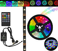 З ДЕФЕКТОМ Багатобарвна світлодіодна стрічка в силіконі LED RGB Music 5 м з пультом. Живлення USB as
