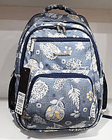 Школьный рюкзак ортопедический для девочки подростковый 3-7 класс голубой с карманами Dolly 547