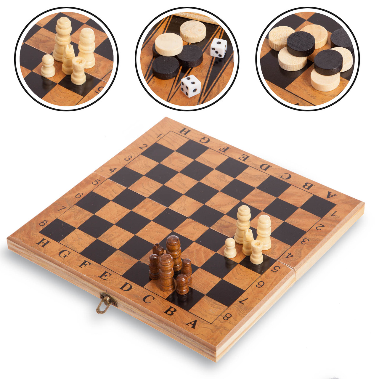 Набор настольных игр 3 в 1 Zelart S2414 шахматы, шашки, нарды as - фото 1 - id-p2197534604